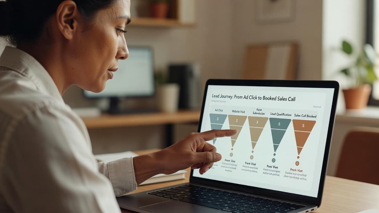 A consultant tracing a single lead from ad click to a closed sales call in a Hyros attribution report