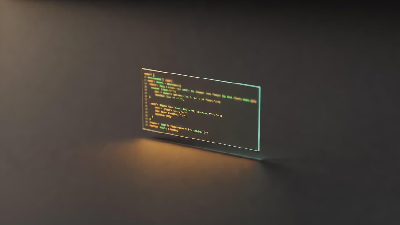 A single command-line terminal glowing amber-green over a dark studio surface, representing giving an AI agent a CLI instead of an MCP server